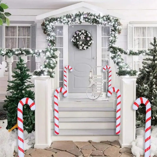 Inflatable Christmas Candy Cane Stick Balloons Merry Christmas Decorations For Home